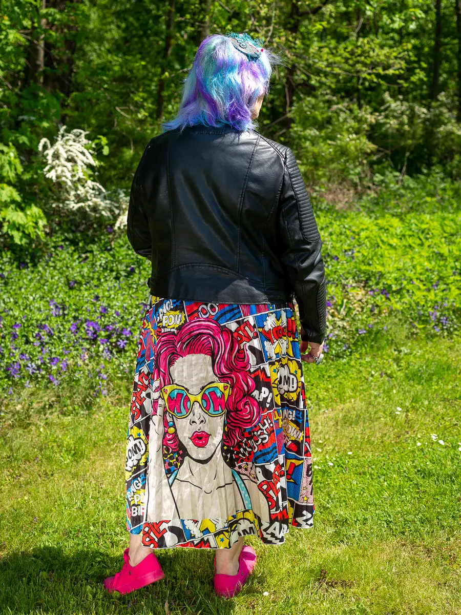 A skirt and colorful comic strip